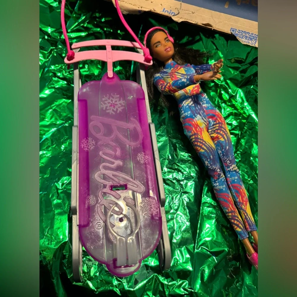 Barbie winter sports doll & sled